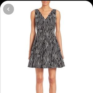 laurel jacquard penn flared dress